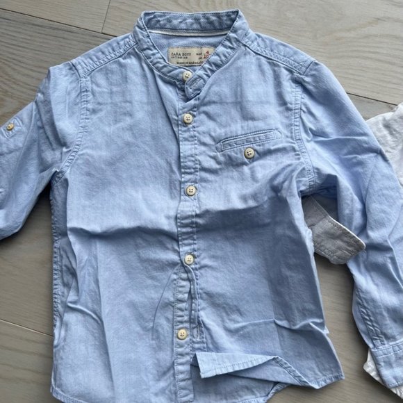 Zara Set of 2 Lot Boy's Long Sleeve Button Dress Shirts Various Sizes 3-4 yrs - Picture 3 of 3